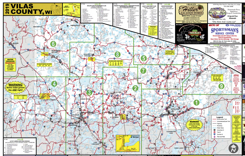 vilas county snowmobile map